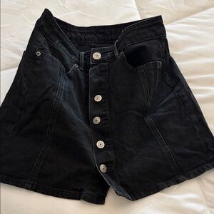 American Eagle Outfitters Black denim skirt Button-Up size O